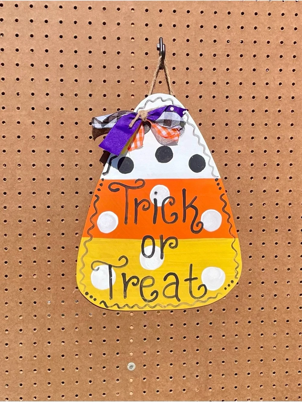 Trick or Treat Candy Corn Wall Hanging - Orange, Yellow, White